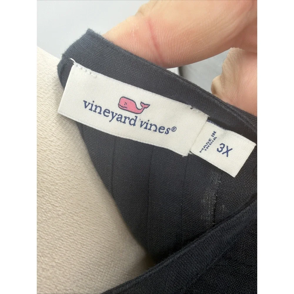 VINEYARD VINES Womens' Black Tunic Cover Up Shirt Linen Size 3X - Picture 7 of 8